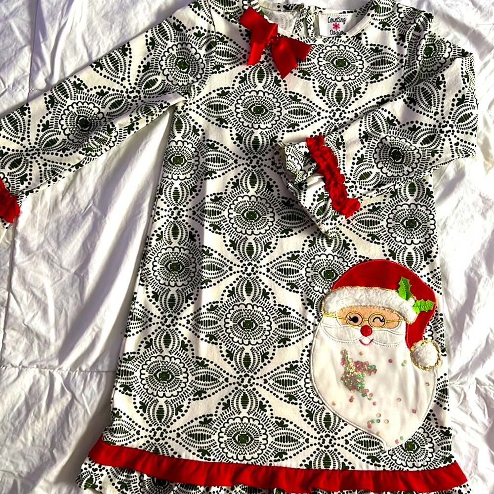 Counting Daisies Christmas Dress Girls Size 6